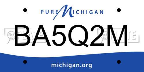 BA5Q2M Michigan License Plate