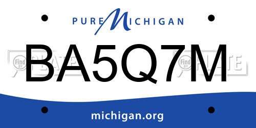 BA5Q7M Michigan License Plate