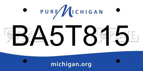 BA5T815 Michigan License Plate