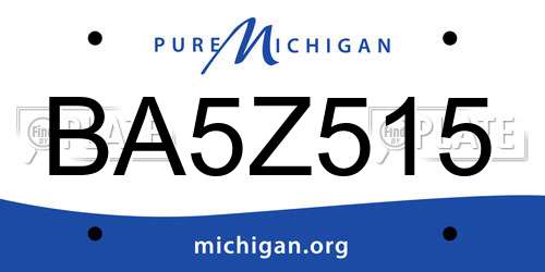 BA5Z515 Michigan License Plate