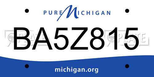 BA5Z815 Michigan License Plate