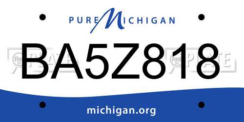 BA5Z818 Michigan License Plate