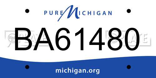 BA61480 Michigan License Plate
