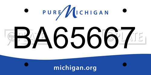 BA65667 Michigan License Plate
