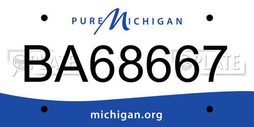 BA68667 Michigan License Plate