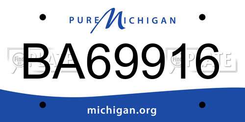 BA69916 Michigan License Plate