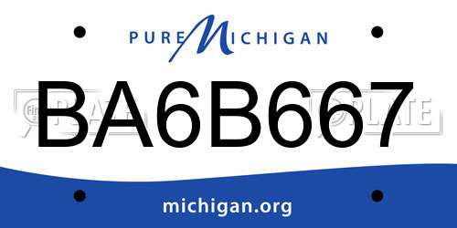 BA6B667 Michigan License Plate