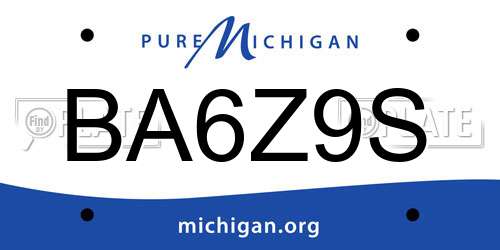 BA6Z9S Michigan License Plate