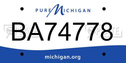 BA74778 Michigan License Plate