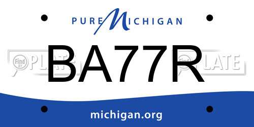 BA77R Michigan License Plate