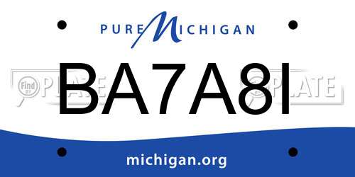 BA7A8I Michigan License Plate