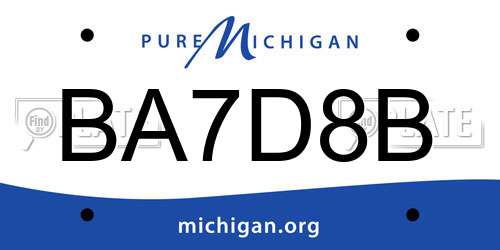 BA7D8B Michigan License Plate