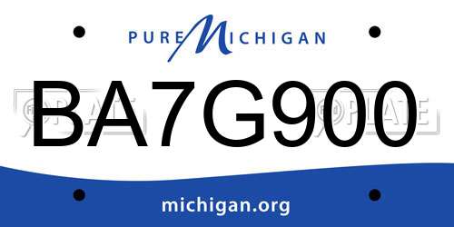 BA7G900 Michigan License Plate