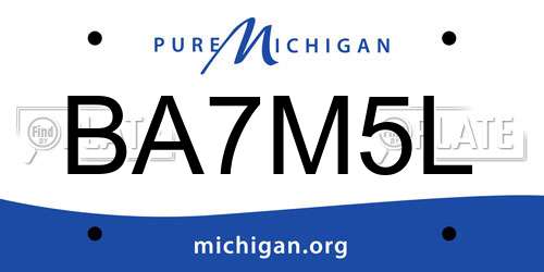 BA7M5L Michigan License Plate