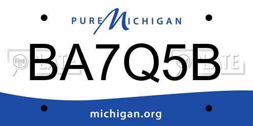 BA7Q5B Michigan License Plate