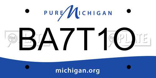 BA7T1O Michigan License Plate