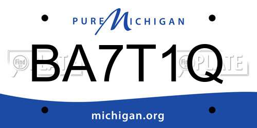 BA7T1Q Michigan License Plate