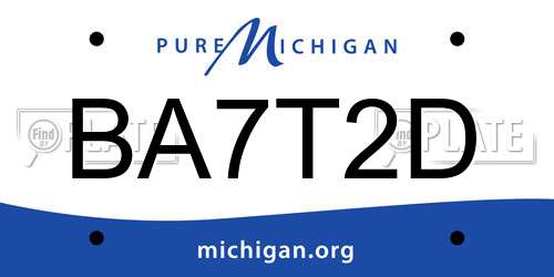 BA7T2D Michigan License Plate