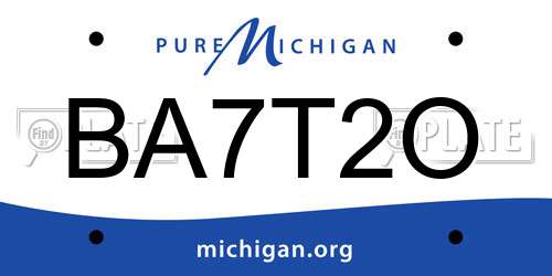 BA7T2O Michigan License Plate