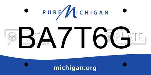 BA7T6G Michigan License Plate