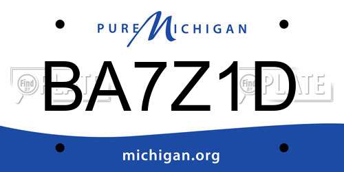 BA7Z1D Michigan License Plate