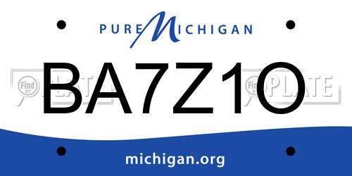 BA7Z1O Michigan License Plate