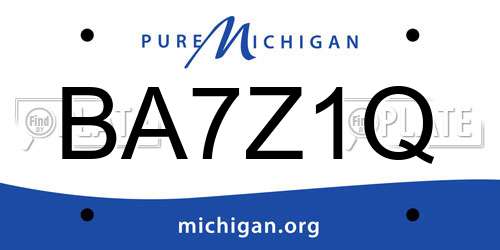 BA7Z1Q Michigan License Plate