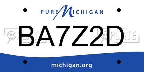 BA7Z2D Michigan License Plate