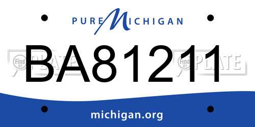 BA81211 Michigan License Plate