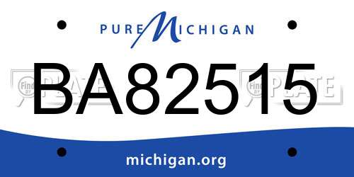 BA82515 Michigan License Plate