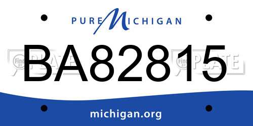 BA82815 Michigan License Plate
