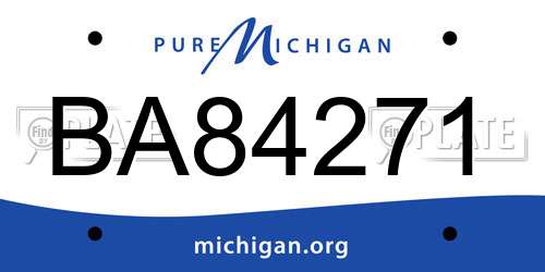 BA84271 Michigan License Plate