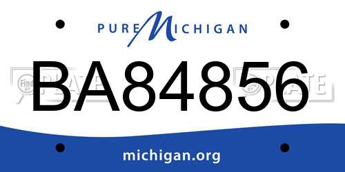 BA84856 Michigan License Plate