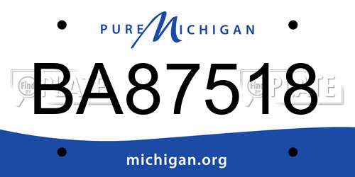 BA87518 Michigan License Plate