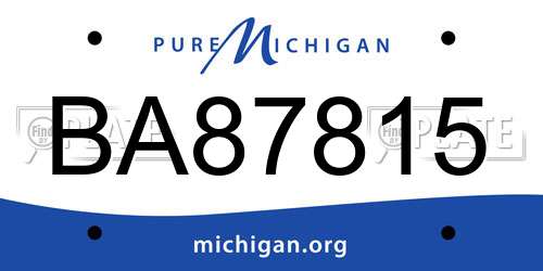 BA87815 Michigan License Plate