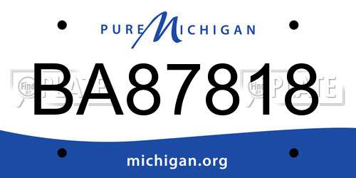 BA87818 Michigan License Plate