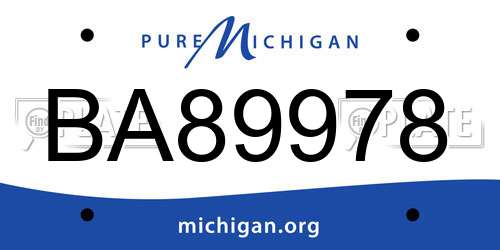 BA89978 Michigan License Plate