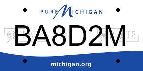 BA8D2M Michigan License Plate
