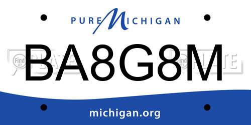 BA8G8M Michigan License Plate