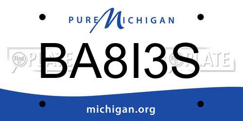 BA8I3S Michigan License Plate