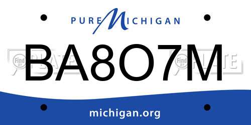 BA8O7M Michigan License Plate