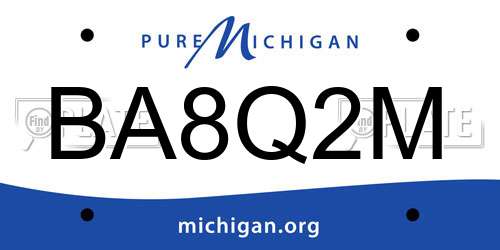 BA8Q2M Michigan License Plate
