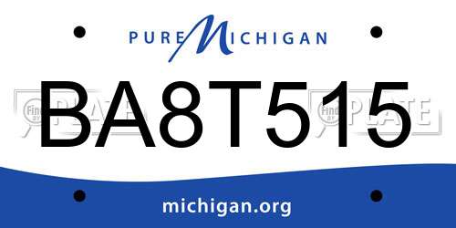 BA8T515 Michigan License Plate