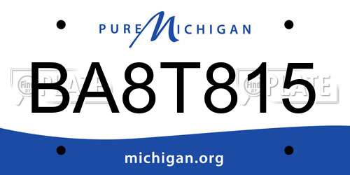 BA8T815 Michigan License Plate