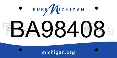 BA98408 Michigan License Plate