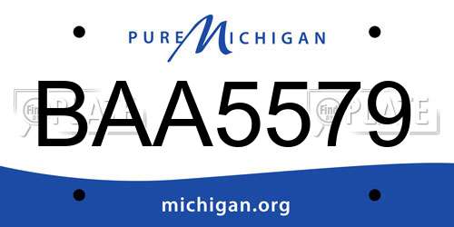 BAA5579 Michigan License Plate