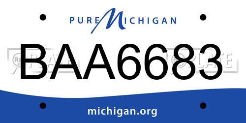 BAA6683 Michigan License Plate