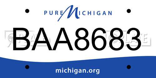 BAA8683 Michigan License Plate