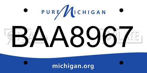 BAA8967 Michigan License Plate