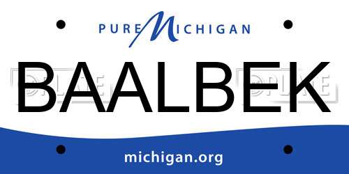 BAALBEK Michigan License Plate